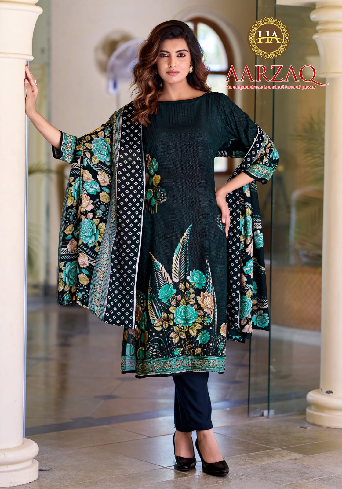 Aarzaq Harshit Fashion Viscose Reyon Karachi Salwar Suits Exporter India
