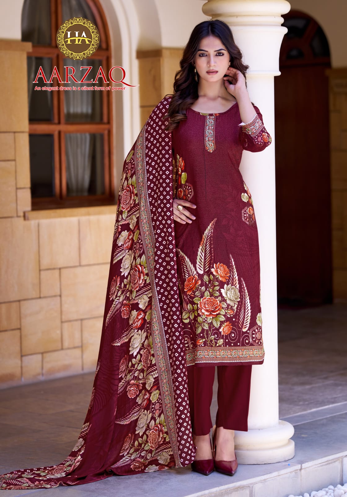 Aarzaq Harshit Fashion Viscose Reyon Karachi Salwar Suits Exporter India