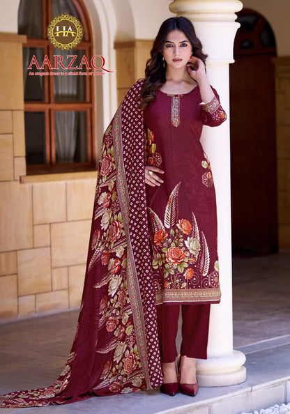 Aarzaq Harshit Fashion Viscose Reyon Karachi Salwar Suits Exporter India