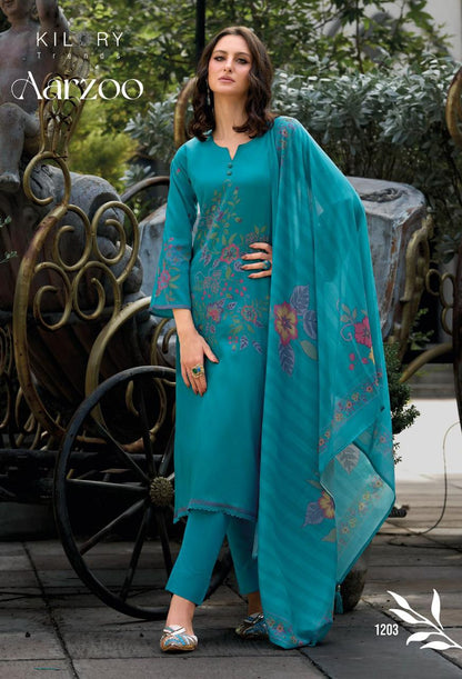 Aarzoo Kilory Jaam Cotton Pant Style Suits Wholesale