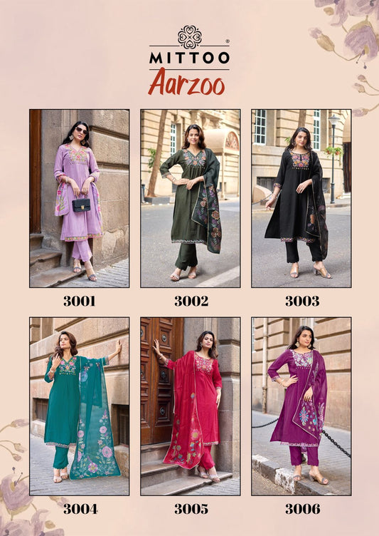 Aarzoo Mittoo Viscose Weaving Readymade Pant Style Suits Exporter Ahmedabad