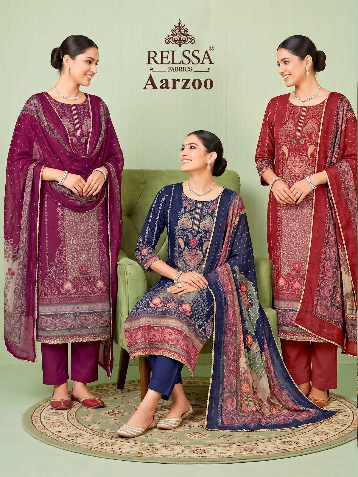 Aarzoo Relssa Fabrics Pure Maslin Pant Style Suits Manufacturer Ahmedabad