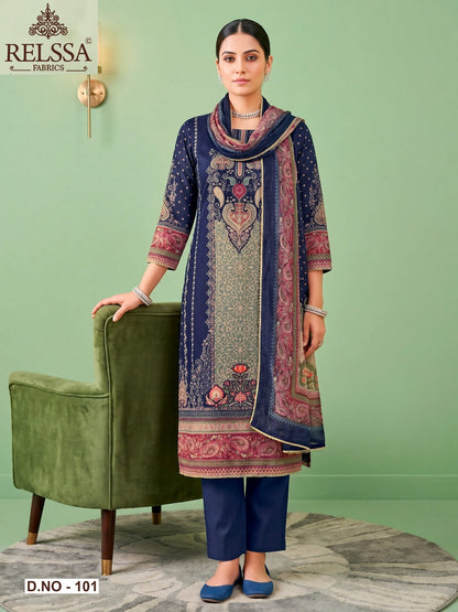 Aarzoo Relssa Fabrics Pure Maslin Pant Style Suits Manufacturer Ahmedabad