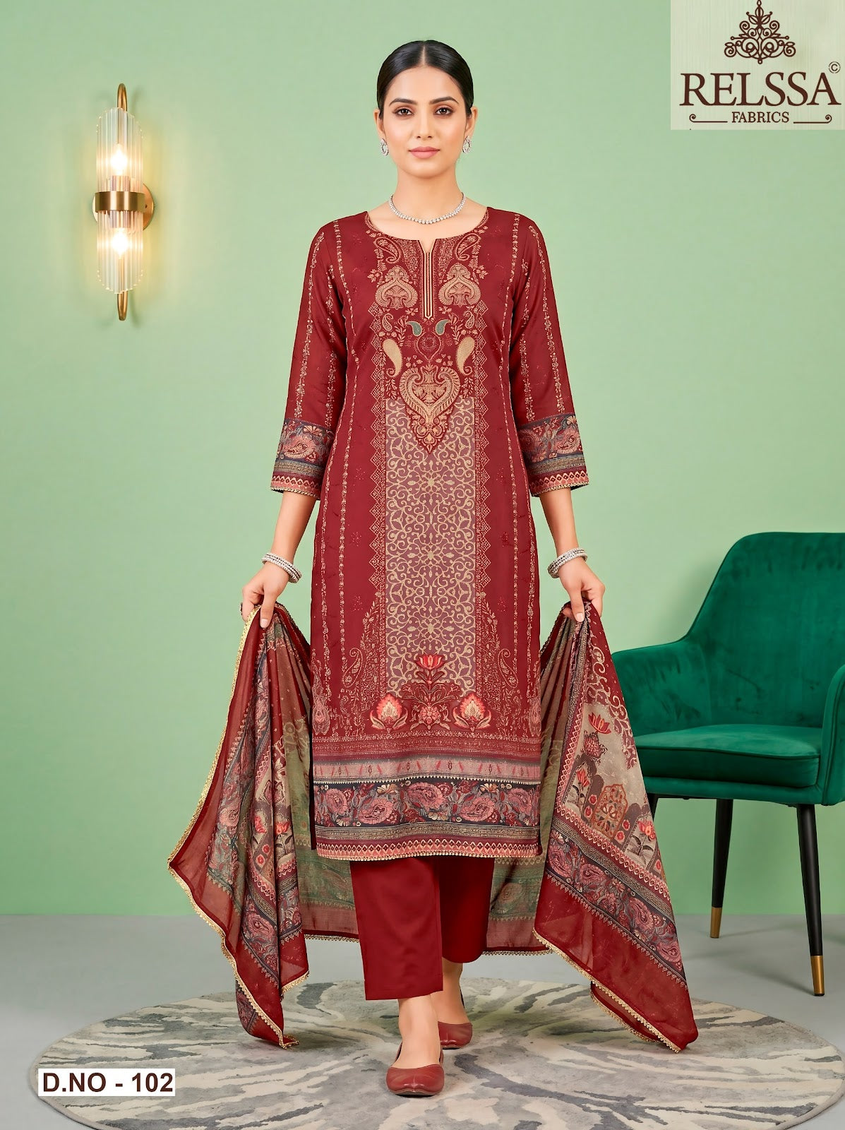 Aarzoo Relssa Fabrics Pure Maslin Pant Style Suits Manufacturer Ahmedabad