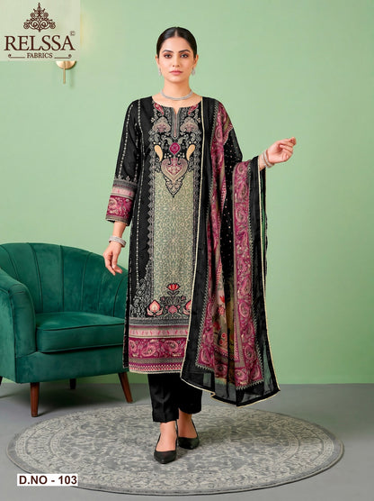 Aarzoo Relssa Fabrics Pure Maslin Pant Style Suits Manufacturer Ahmedabad