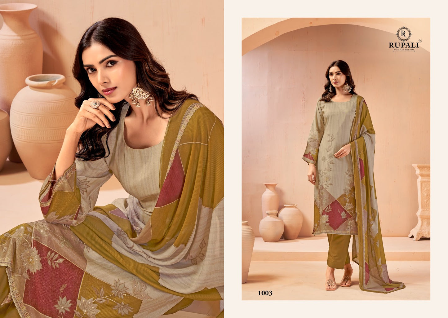 Aarzoo Rupali Viscose Muslin Pant Style Suits Exporter Ahmedabad