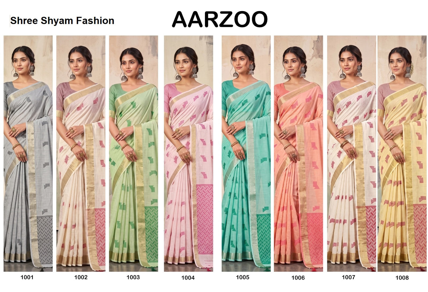 Aarzoo Shree Shyam Fashion Tissue Linen Sarees Supplier