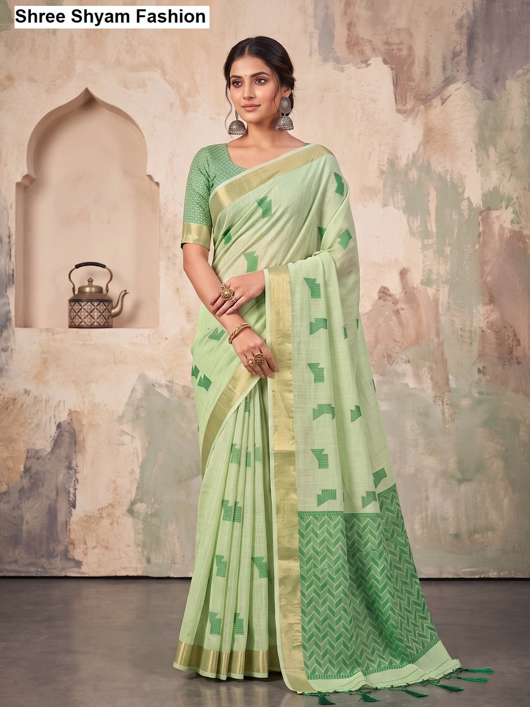 Aarzoo Shree Shyam Fashion Tissue Linen Sarees Supplier