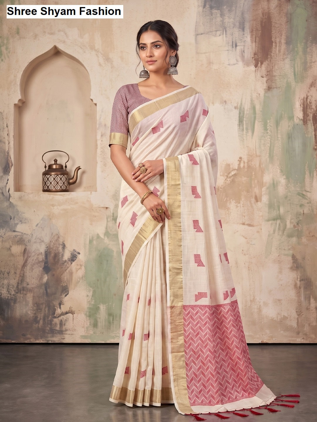 Aarzoo Shree Shyam Fashion Tissue Linen Sarees Supplier