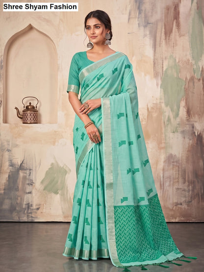 Aarzoo Shree Shyam Fashion Tissue Linen Sarees Supplier