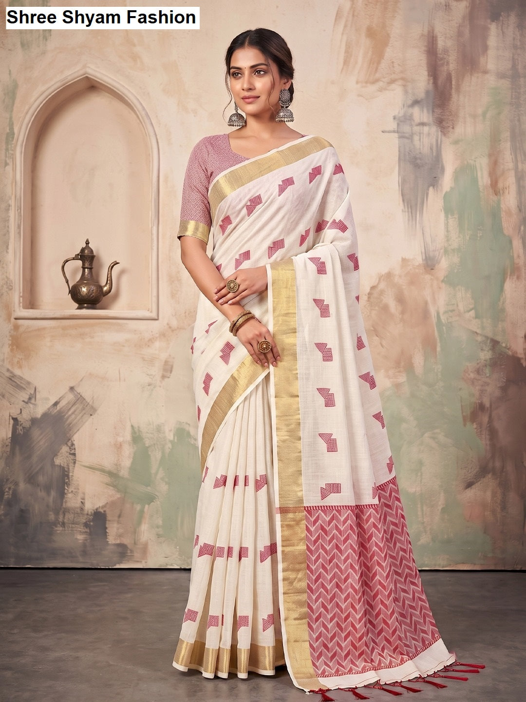 Aarzoo Shree Shyam Fashion Tissue Linen Sarees Supplier