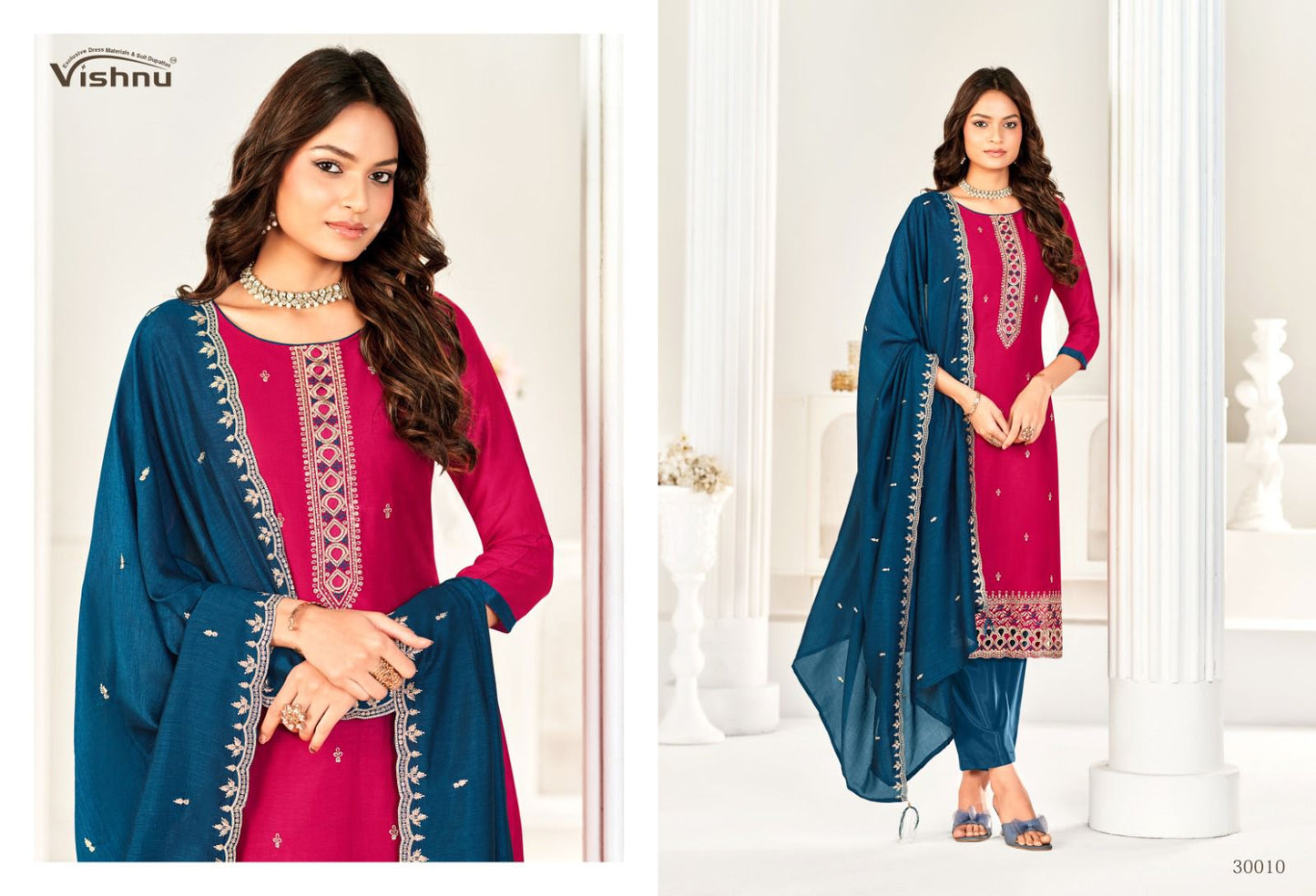 Aarzoo Vishnu Impex Vichitra Silk Pant Style Suits Supplier Gujarat