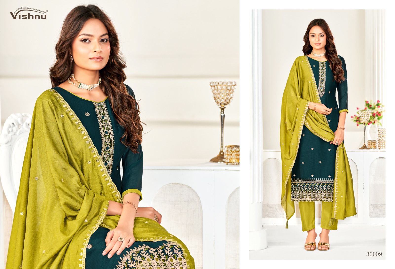 Aarzoo Vishnu Impex Vichitra Silk Pant Style Suits Supplier Gujarat