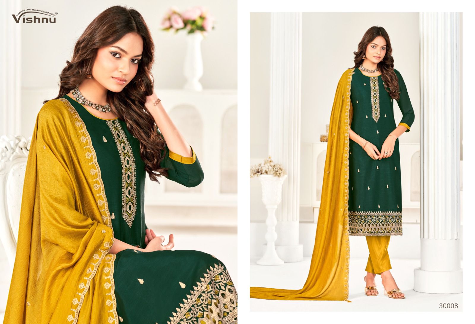Aarzoo Vishnu Impex Vichitra Silk Pant Style Suits Supplier Gujarat