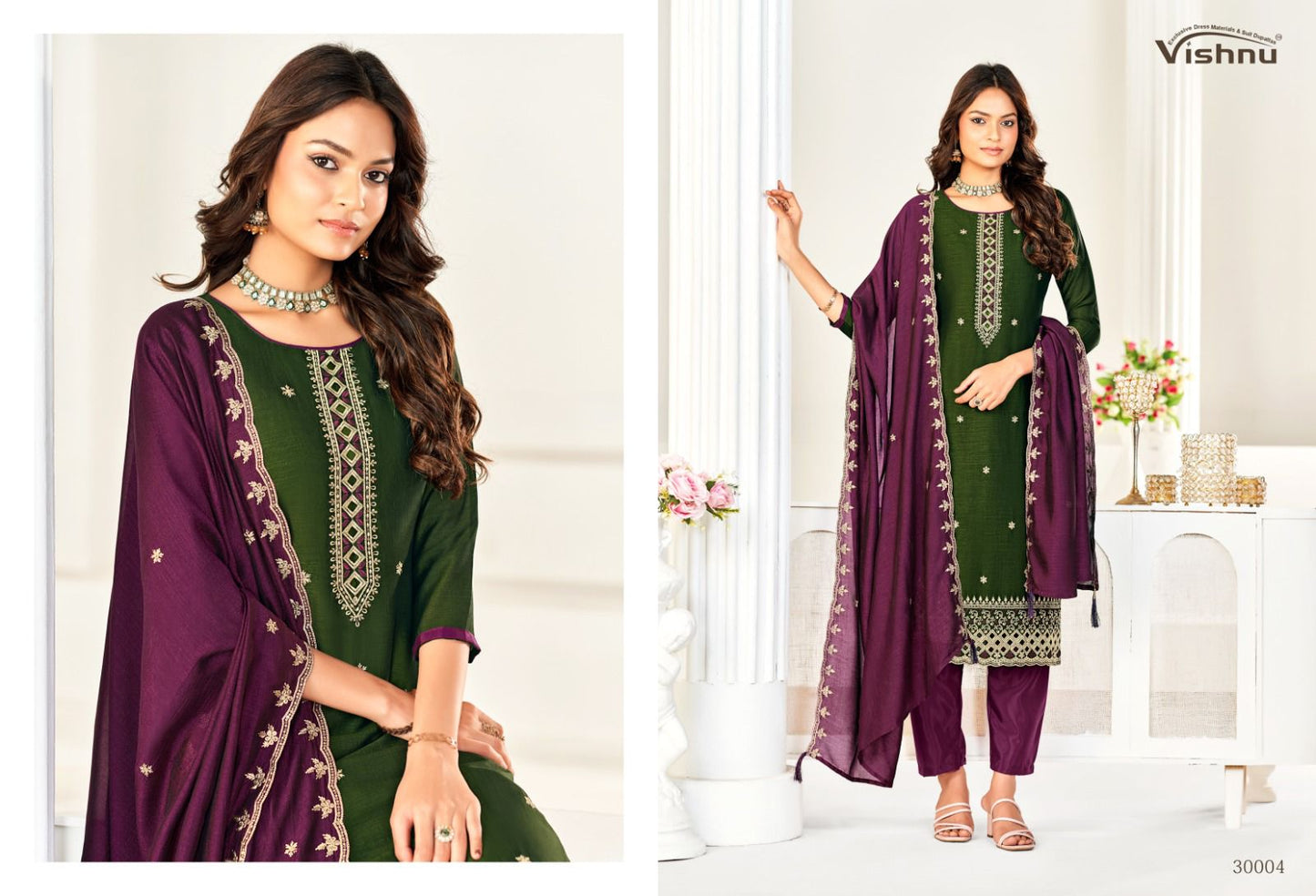 Aarzoo Vishnu Impex Vichitra Silk Pant Style Suits Supplier Gujarat
