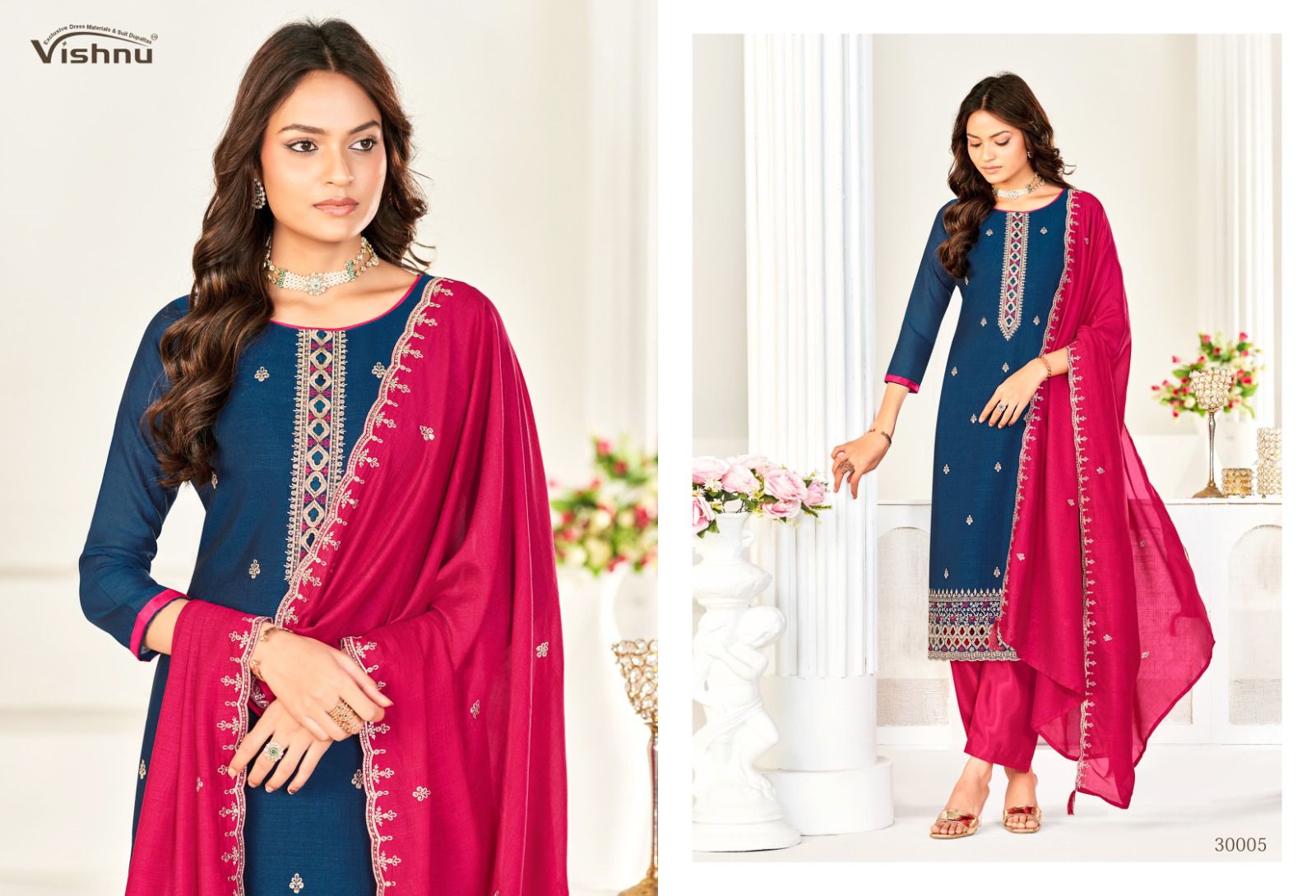 Aarzoo Vishnu Impex Vichitra Silk Pant Style Suits Supplier Gujarat