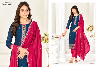 Aarzoo Vishnu Impex Vichitra Silk Pant Style Suits Supplier Gujarat