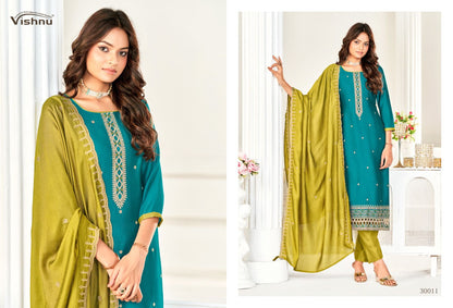 Aarzoo Vishnu Impex Vichitra Silk Pant Style Suits Supplier Gujarat