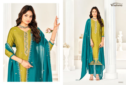 Aarzoo Vishnu Impex Vichitra Silk Pant Style Suits Supplier Gujarat