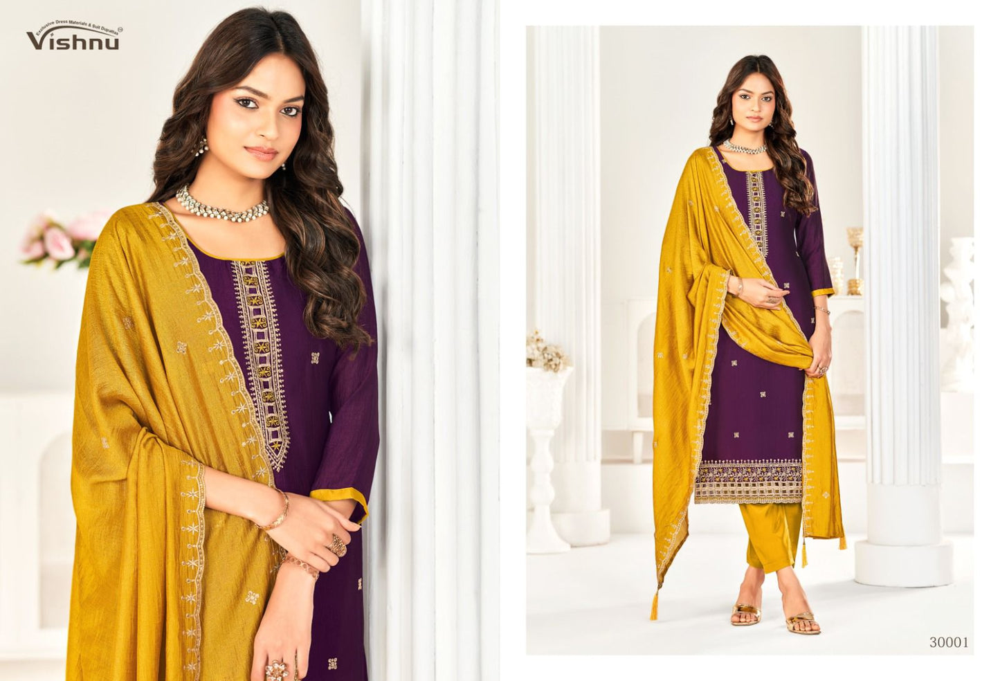 Aarzoo Vishnu Impex Vichitra Silk Pant Style Suits Supplier Gujarat