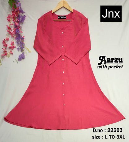Aarzu Jnx Kurti With Pocket Exporter India