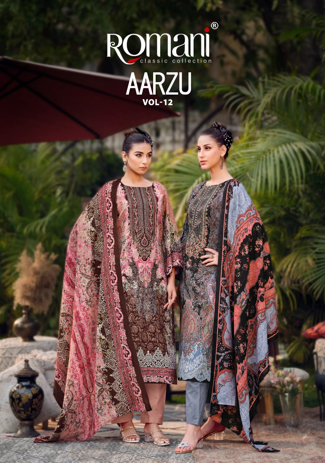 Aarzu Vol 12 Romani Cotton Karachi Salwar Suits Wholesaler Ahmedabad