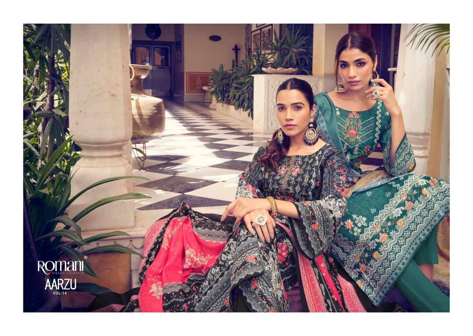 Aarzu Vol 14 Romani Cotton Karachi Salwar Suits Exporter India