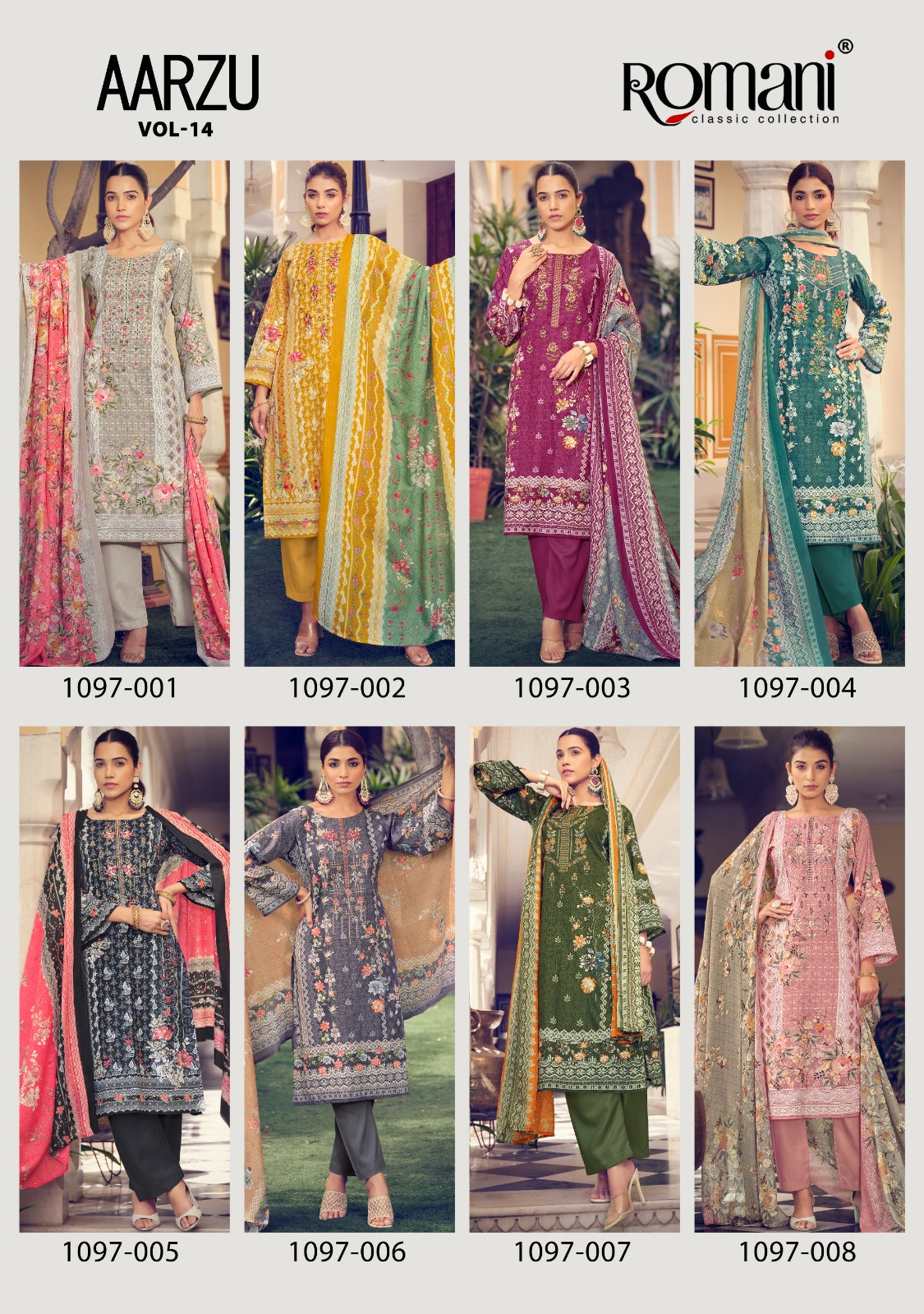 Aarzu Vol 14 Romani Cotton Karachi Salwar Suits Exporter India