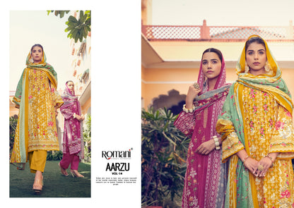 Aarzu Vol 14 Romani Cotton Karachi Salwar Suits Exporter India