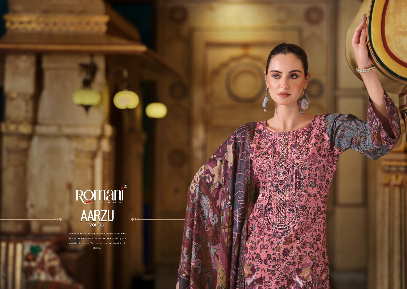 Aarzu Vol 18 Romani Cotton Karachi Readymade Suits Manufacturer