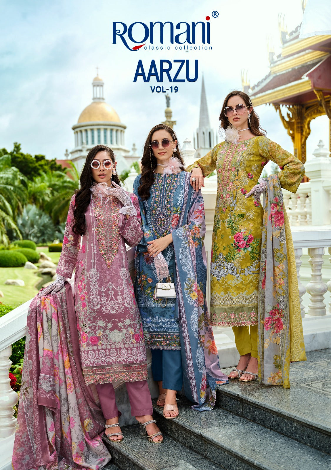 Aarzu Vol 19 Romani Cotton Karachi Salwar Suits Supplier