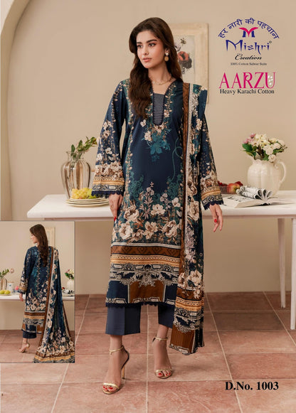 Aarzu Vol 1 Mishri Cotton Karachi Salwar Suits Manufacturer Ahmedabad