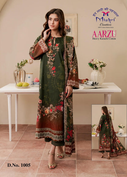 Aarzu Vol 1 Mishri Cotton Karachi Salwar Suits Manufacturer Ahmedabad