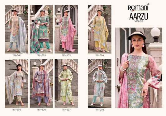 Aarzu Vol 20 Romani Cotton Karachi Salwar Suits Wholesaler