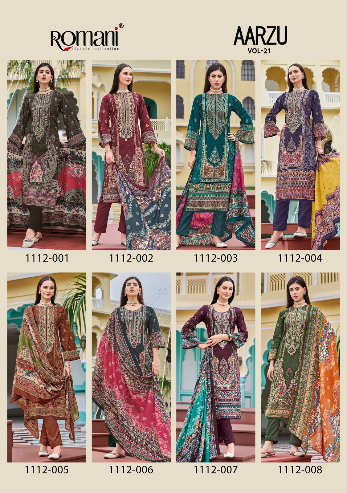 Aarzu Vol 21 Romani Cotton Karachi Salwar Suits Exporter