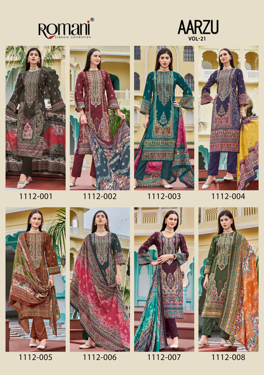 Aarzu Vol 21 Romani Cotton Karachi Salwar Suits Exporter