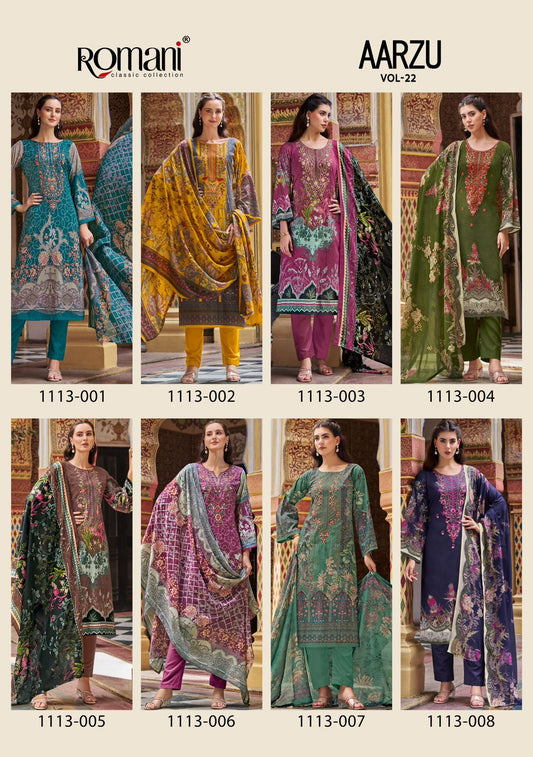 Aarzu Vol 22 Romani Cotton Karachi Salwar Suits Supplier Gujarat