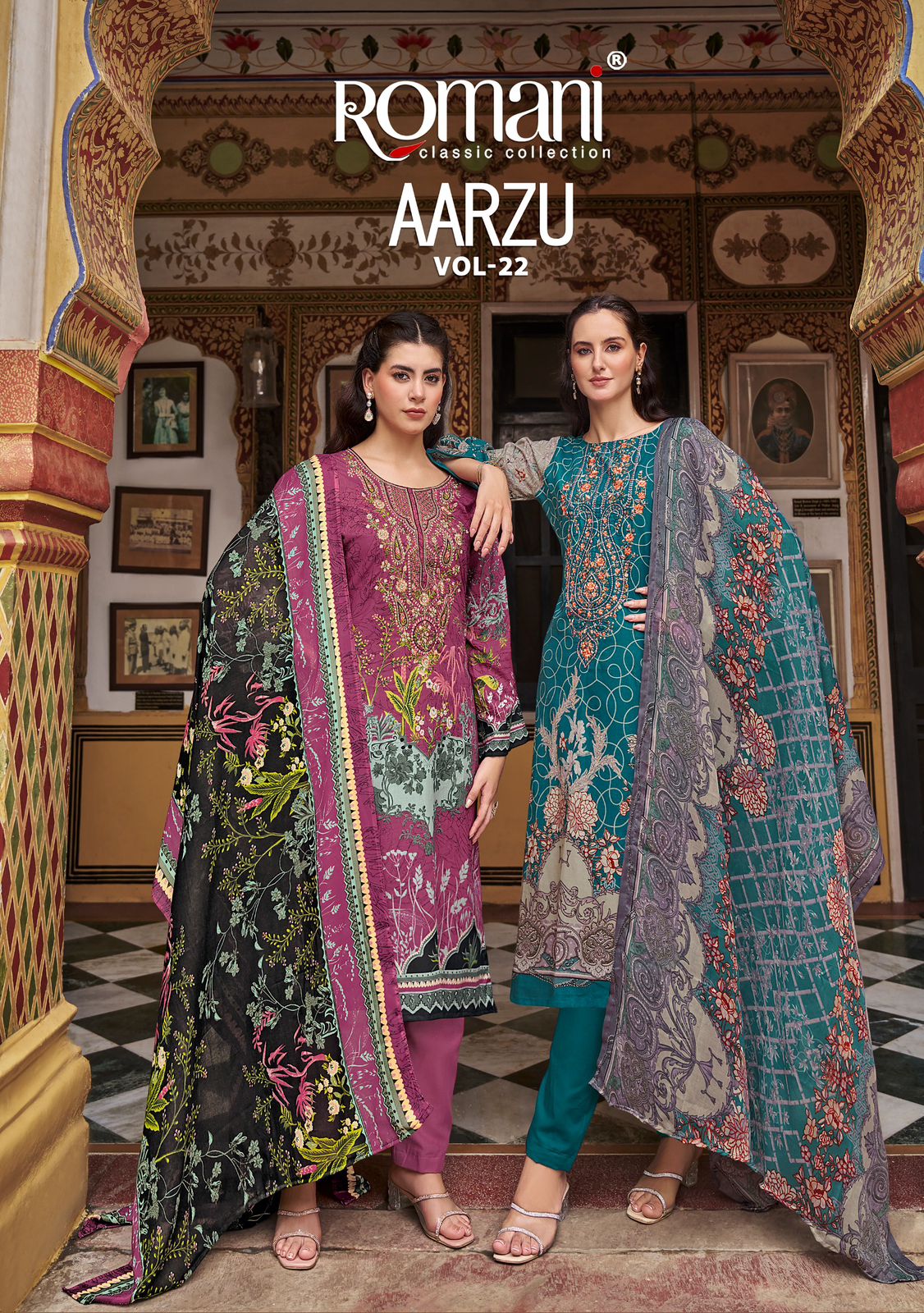 Aarzu Vol 22 Romani Cotton Karachi Salwar Suits Supplier Gujarat