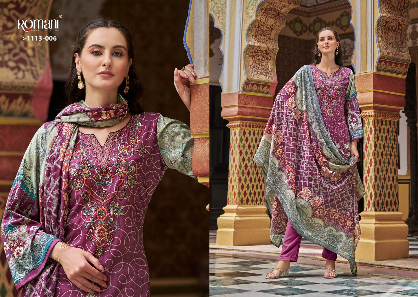Aarzu Vol 22 Romani Cotton Karachi Salwar Suits Supplier Gujarat