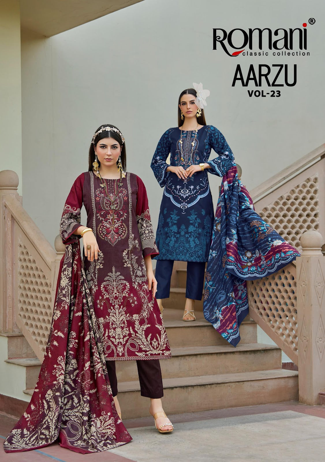 Aarzu Vol 23 Romani Soft Cotton Karachi Salwar Suits Manufacturer India