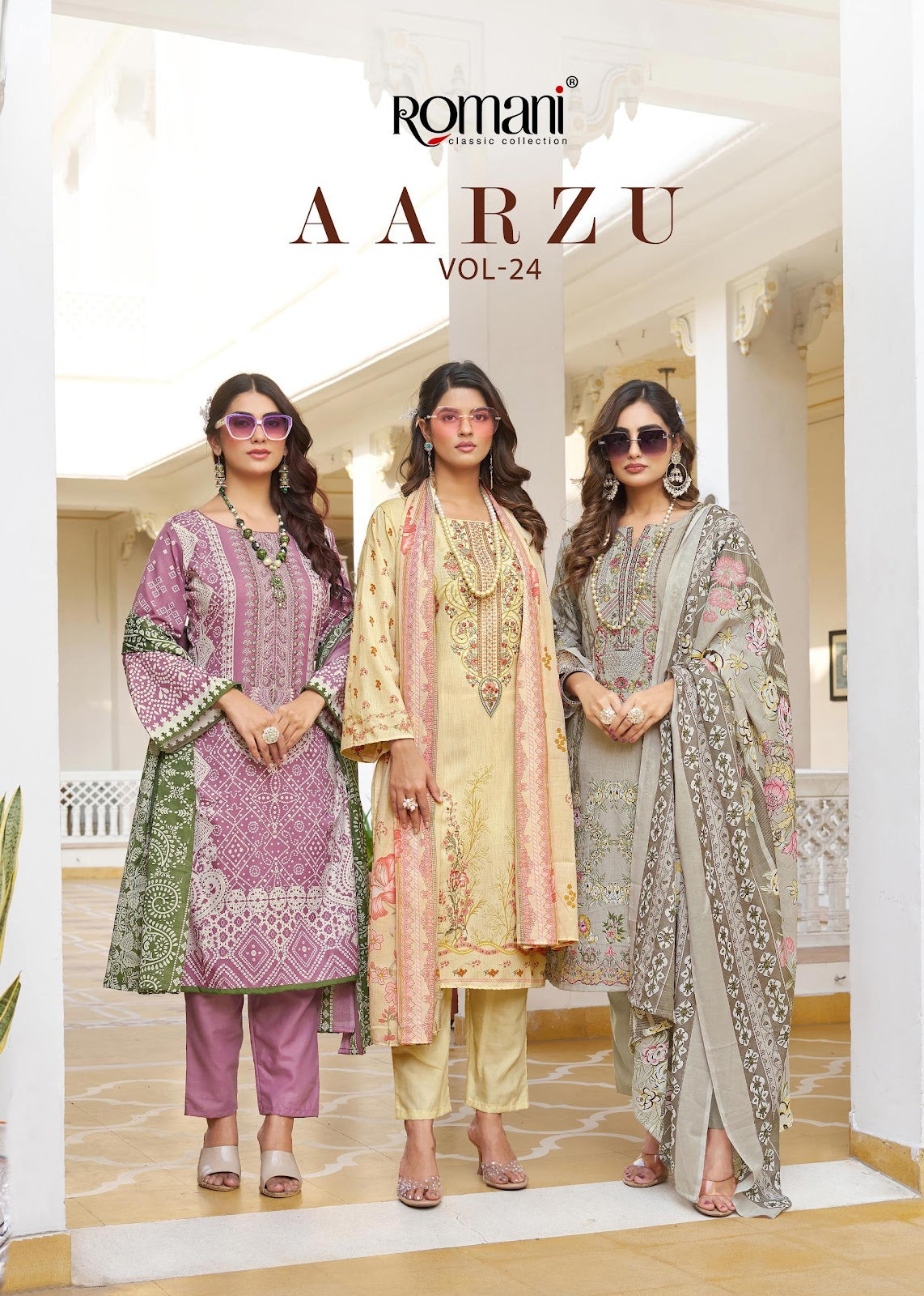 Aarzu Vol 24 Romani Soft Cotton Karachi Salwar Suits Supplier Ahmedabad