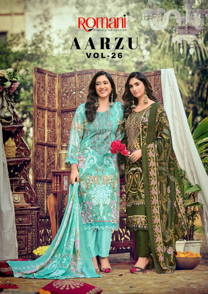Aarzu Vol 26 Romani Cotton Karachi Salwar Suits Wholesale