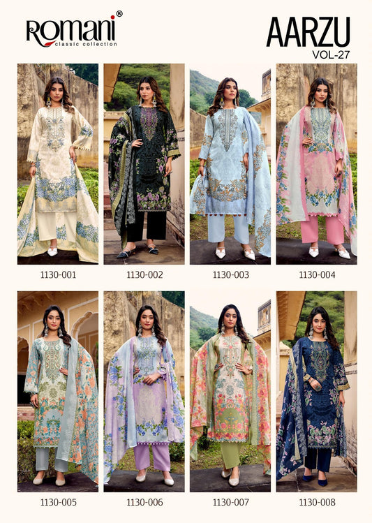 Aarzu Vol 27 Romani Cotton Karachi Salwar Suits Manufacturer