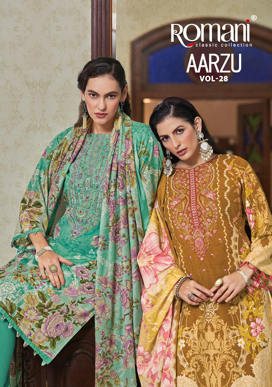 Aarzu Vol 28 Romani Mix Cotton Karachi Salwar Suits Manufacturer