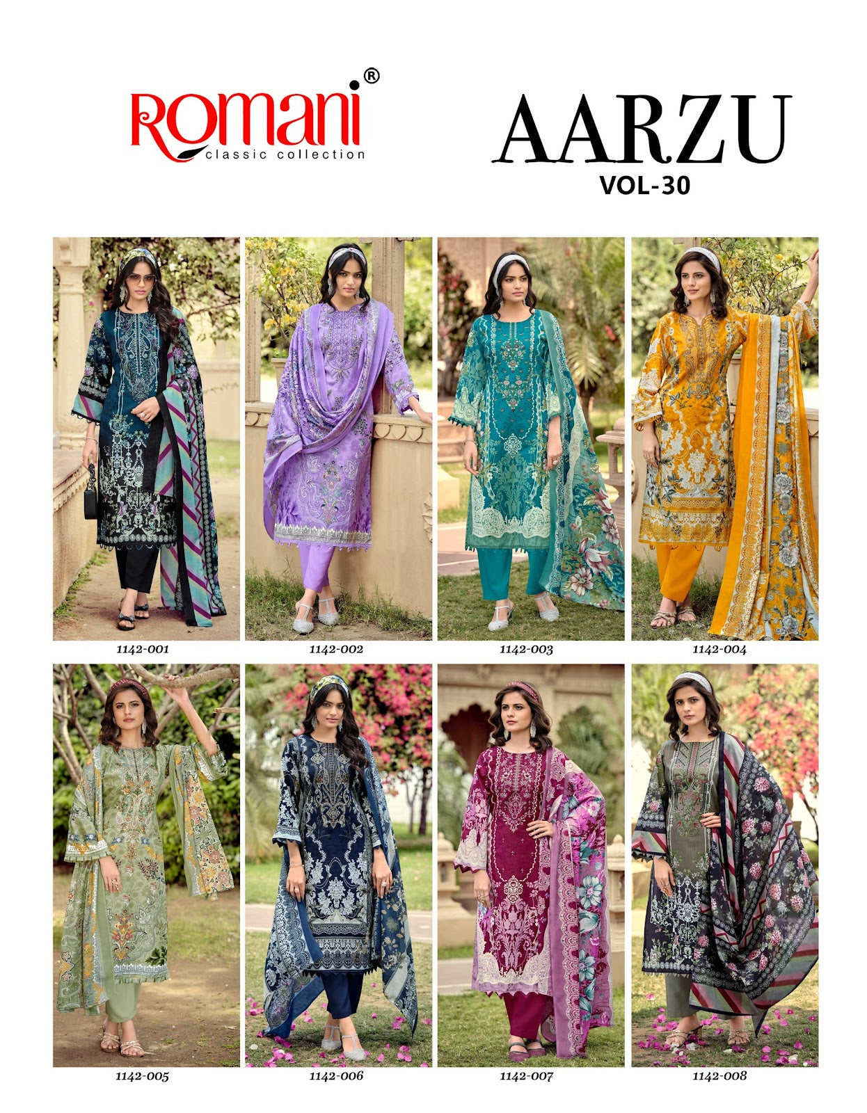 Aarzu Vol 30 Romani Cotton Karachi Salwar Suits Wholesale