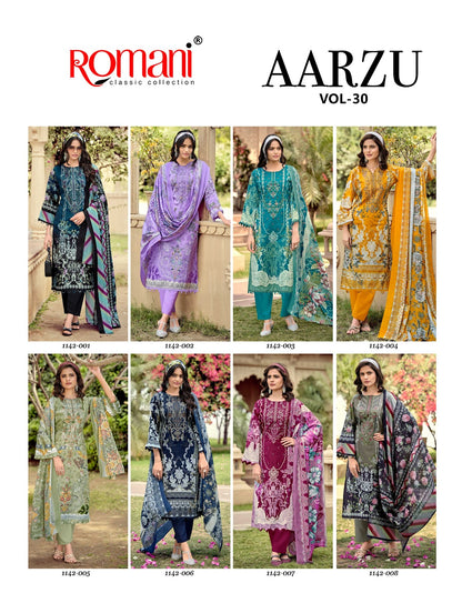 Aarzu Vol 30 Romani Cotton Karachi Salwar Suits Wholesale
