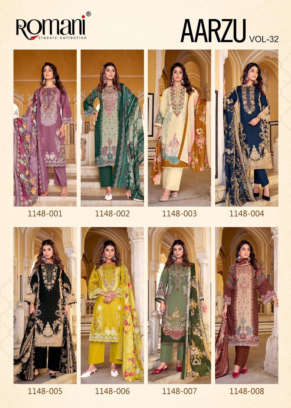 Aarzu Vol 32 Romani Cotton Karachi Salwar Suits Exporter India