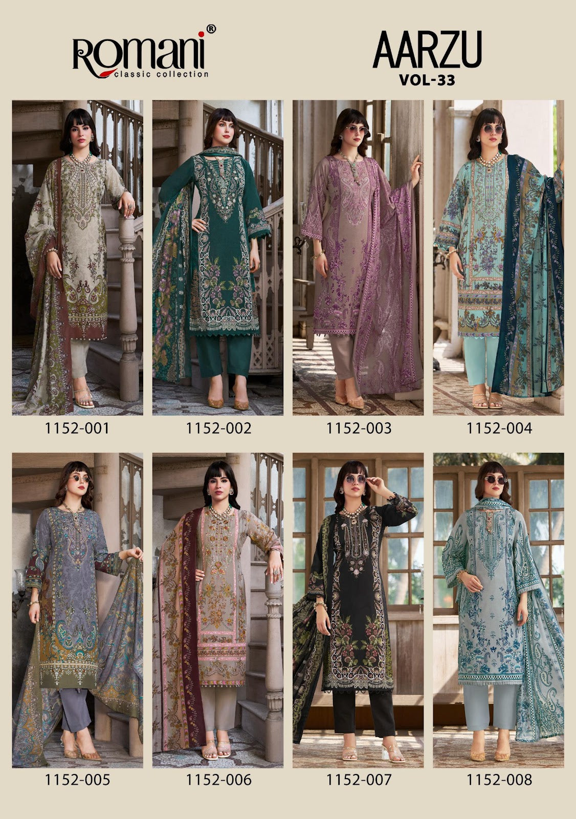 Aarzu Vol 33 Romani Cotton Karachi Salwar Suits Exporter India
