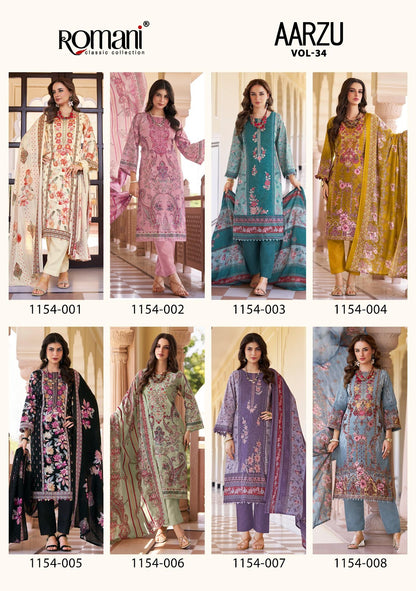 Aarzu Vol 34 Romani Mix Cotton Karachi Salwar Suits Exporter India