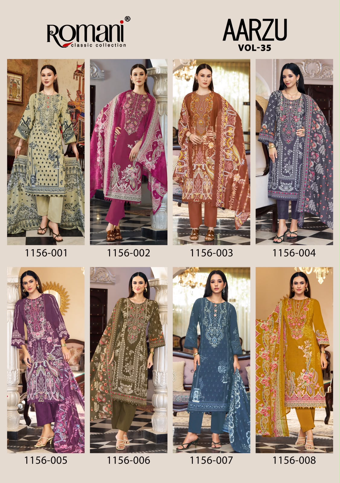 Aarzu Vol 35 Romani Mix Cotton Karachi Salwar Suits Manufacturer India